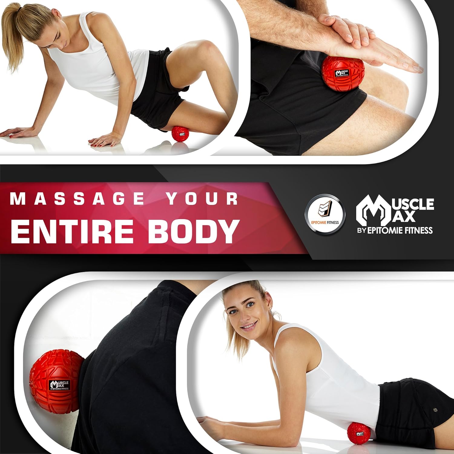 Muscle Max Massage Ball - Therapy Ball for Trigger Point Massage - Deep Tissue Massager for Myofascial Release - Mobility Ball for Exercise & Recovery: Health & Personal Care