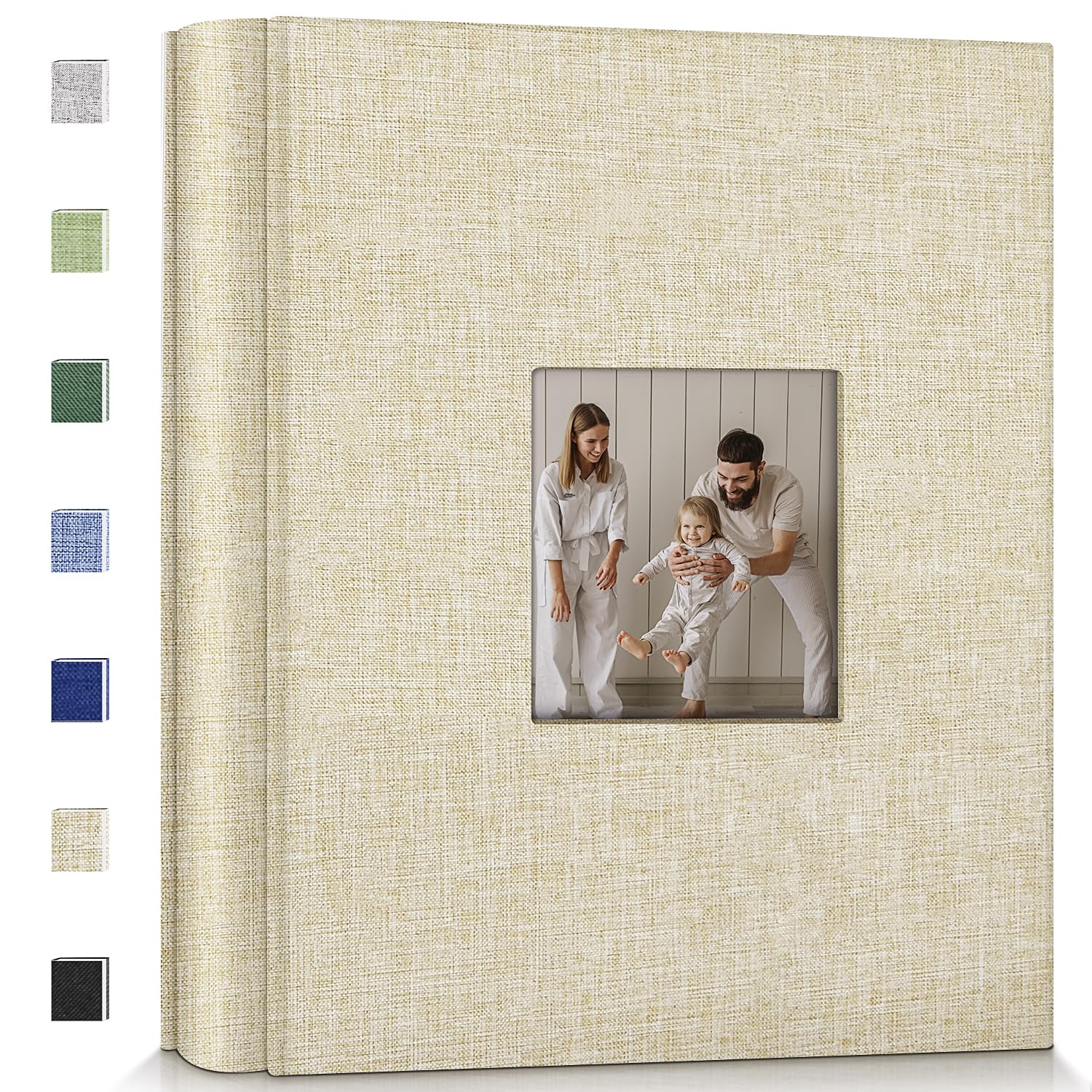Popotop Photo Album 4x6-600 Photos Photo Books with 600 Horizontal and Vertical Pockets,Linen Cover Albums for Family Wedding Anniversary Baby Vacation Pictures