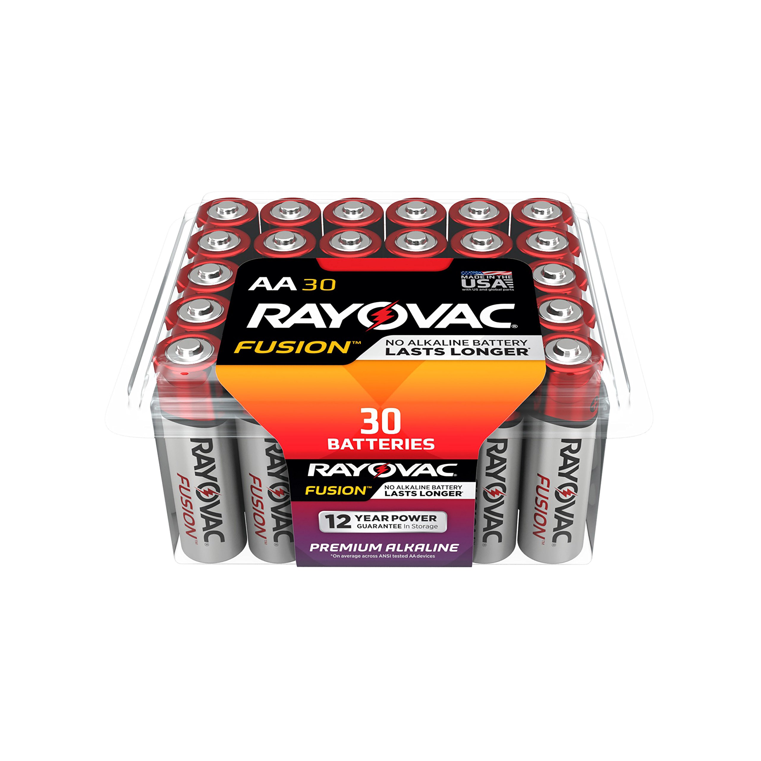 RAYOVAC AAA 30Pack FUSION Premium Alkaline Batteries, 824