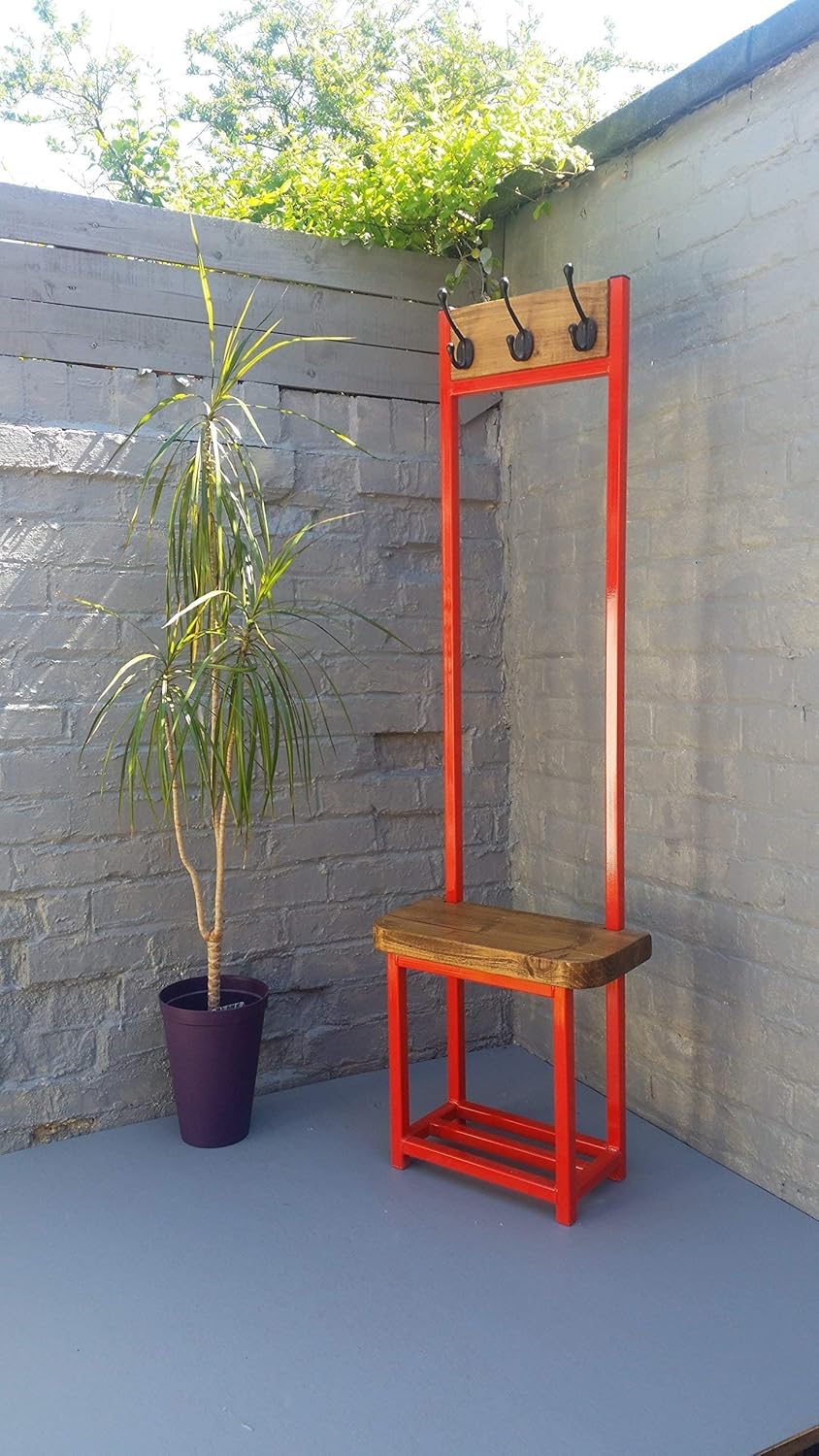 porch shoe storage on Several Colours Coat Stand With Seat Shoe Storage Ideal For Porch Industrial Chic Narrow Hallway Coat Rack Bijou Coat Rack Handmade Products Tsunamicompany Furniture