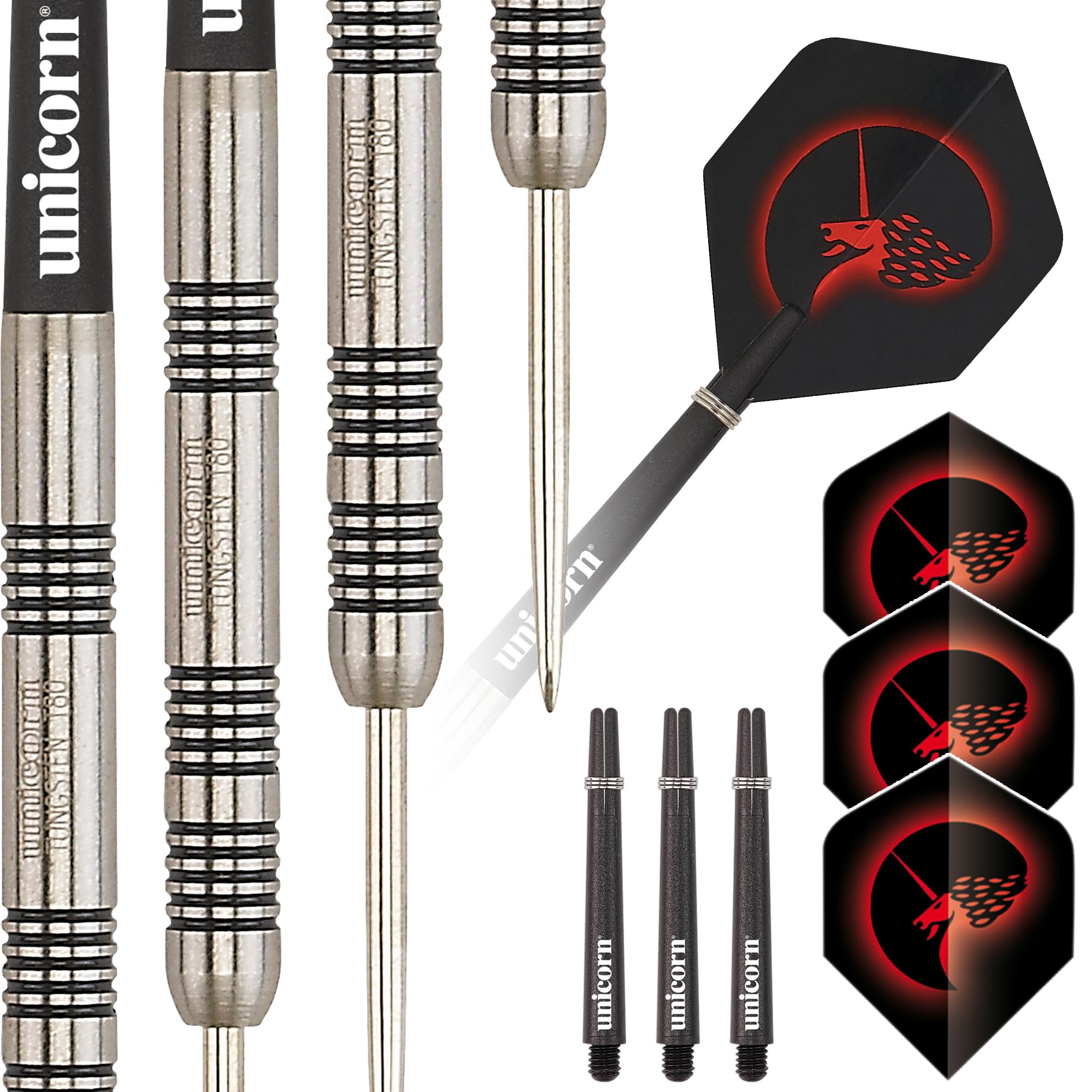 Unicorn Steel Tip Professional Darts Set | Core Style 3 | Natural Tungsten Barrels | 25 g — image 1