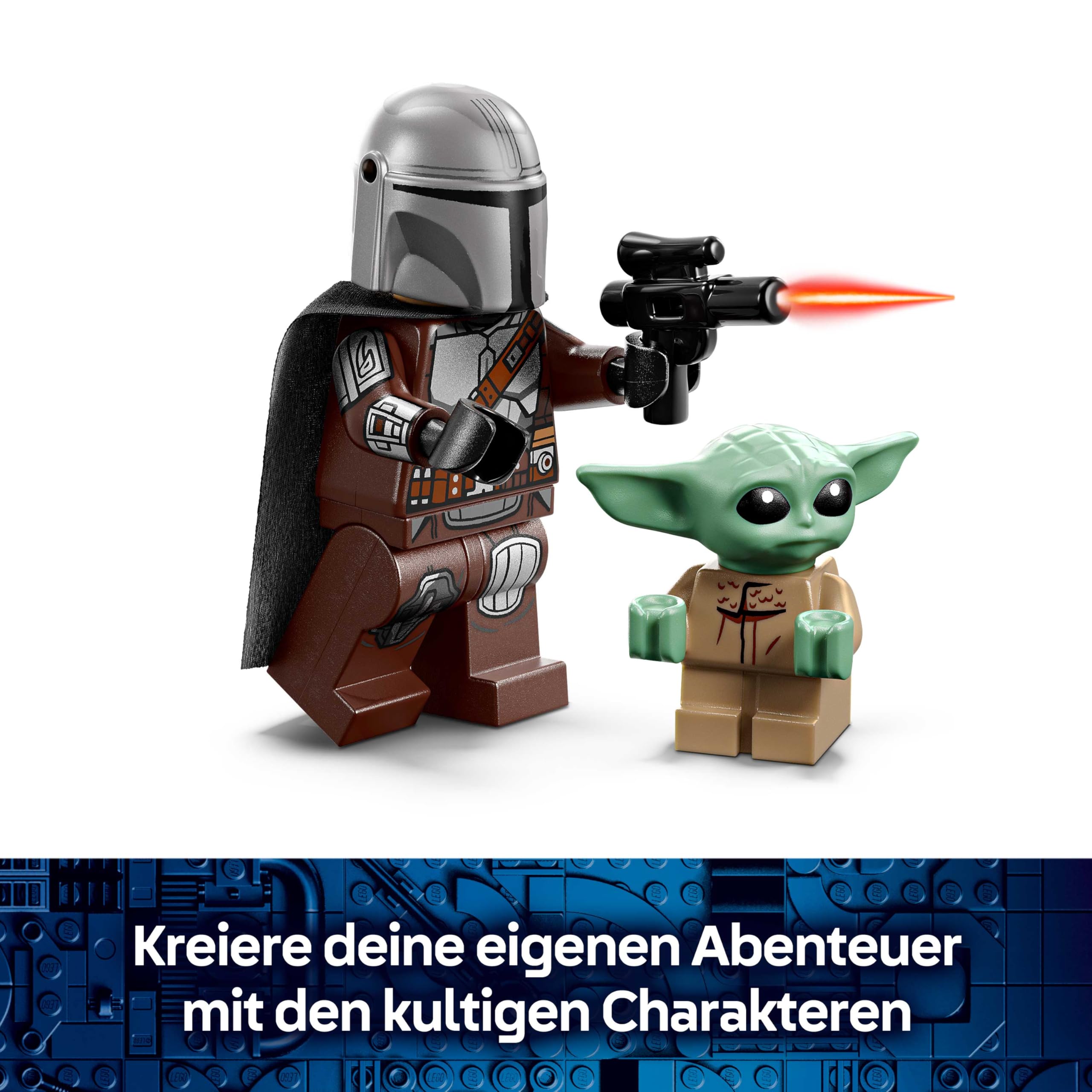 LEGO Star Wars Der Mandalorianer und Grogu auf ihrem Speeder Bike - Set mit Fahrzeug und 2 Star Wars Figuren für Actionabenteuer - Geschenk für Kinder ab 6 Jahren - 75436 5