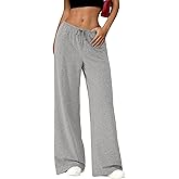 Okiwam Women's Wide Leg Sweatpants Casual Lounge Travel Pants Workout Joggers Fall Fashion Outfits 2026 Spring Clothes