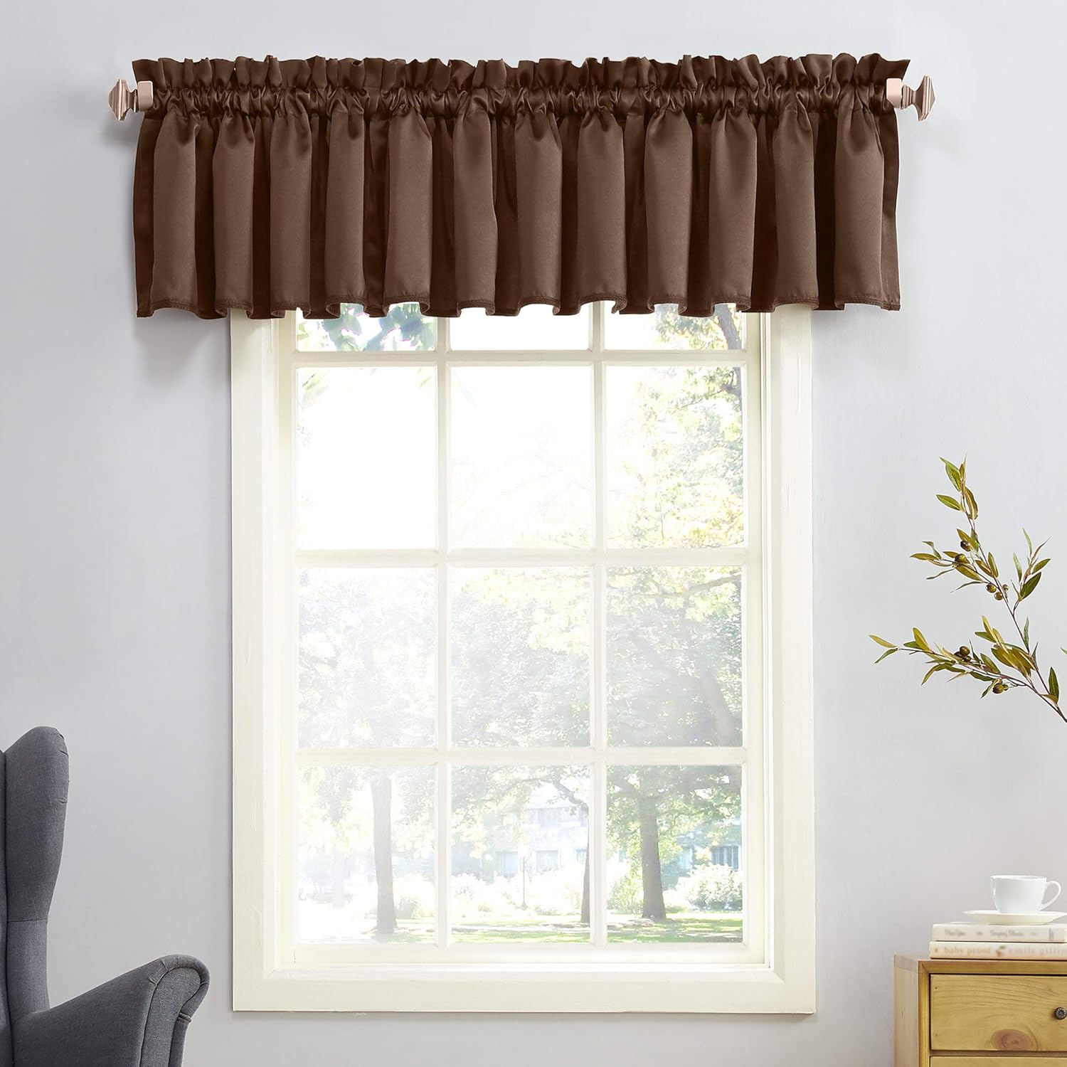 Window Treatments - Sun Zero Barrow Energy Efficient Rod Pocket Curtain Valance Pair