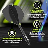 WINMAU Fusion Integrated Flight and Shaft System No.2 Shape Black Intermediate view 4