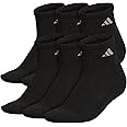adidas Women's Athletic Cushioned Quarter Socks (6-Pair) with arch compression for a secure fit