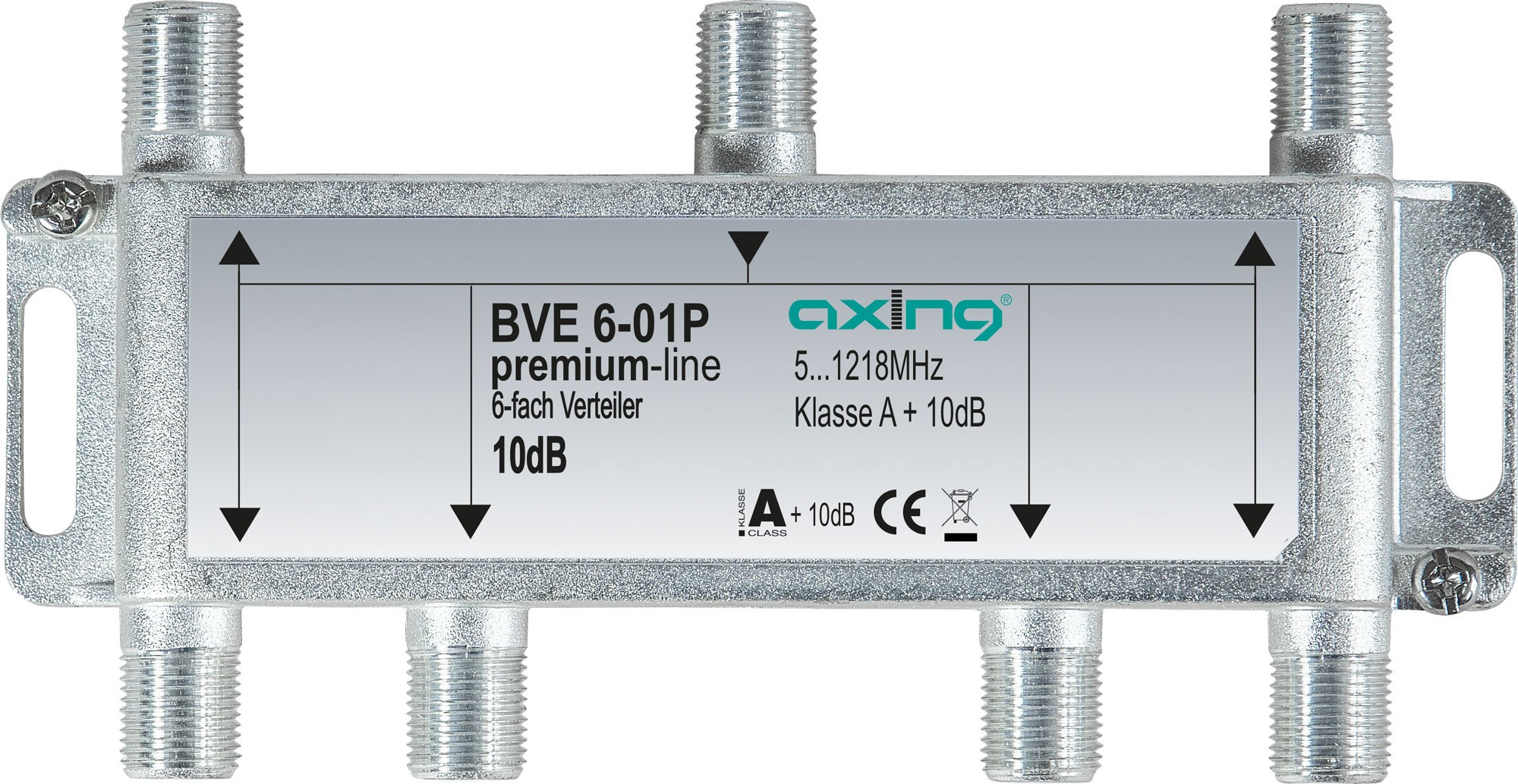 Axing BVE 6-01P splitter distributor splitter 6 way outputs for FM CATV digital cable TV (5-1218 MHz)