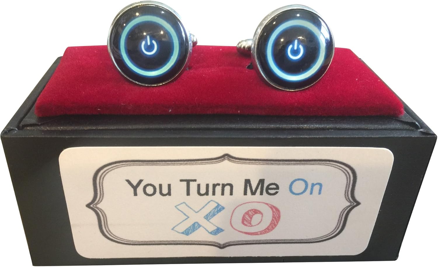 Amazon Com You Turn Me On Power Button Cuff Links In Box Wedding Valentines Day For Husband From Wife Intimate Jewelry