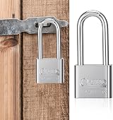 Firtink 2 Pack Long Shackle Padlocks with Keys Heavy Duty 30mm Long Neck view 5