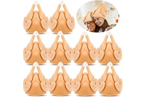 Hanaive 10 Pieces Thanksgiving Turkey Hats Bulk for Adults Turkey Costume for Dress-up Party Plush Turkey Hat Party Supplies