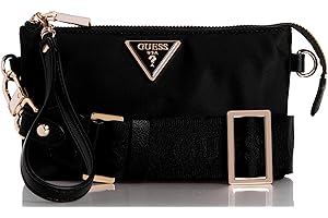 GUESS Latona Mini Triple Compartment Top Zip, Black