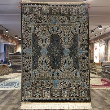 Amazon De Seide Teppiche 3 X4 5 Blau Orientalische Seide
