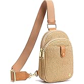 AOCINA Faux Straw Summer Purse Crossbody Bags for Women RFID Raffia Sling Bag Travel Hawaiian Beach Vacation Essentials