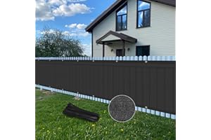 Weidear Privacy Fence Screen, 5x50FT Patio Privacy Screen, 160 GSM Shade Cloth Netting Mesh with Chain Link Cable Zip Ties, Fence Covering for Outdoor, Balcony, Yard, Panel, Garden,Wind- Black