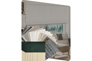 Yoolax Roman Shades Light Filtering Blinds for Windows, Blackout Roman Shades Cordless, Fabric Sample (Multicolor)