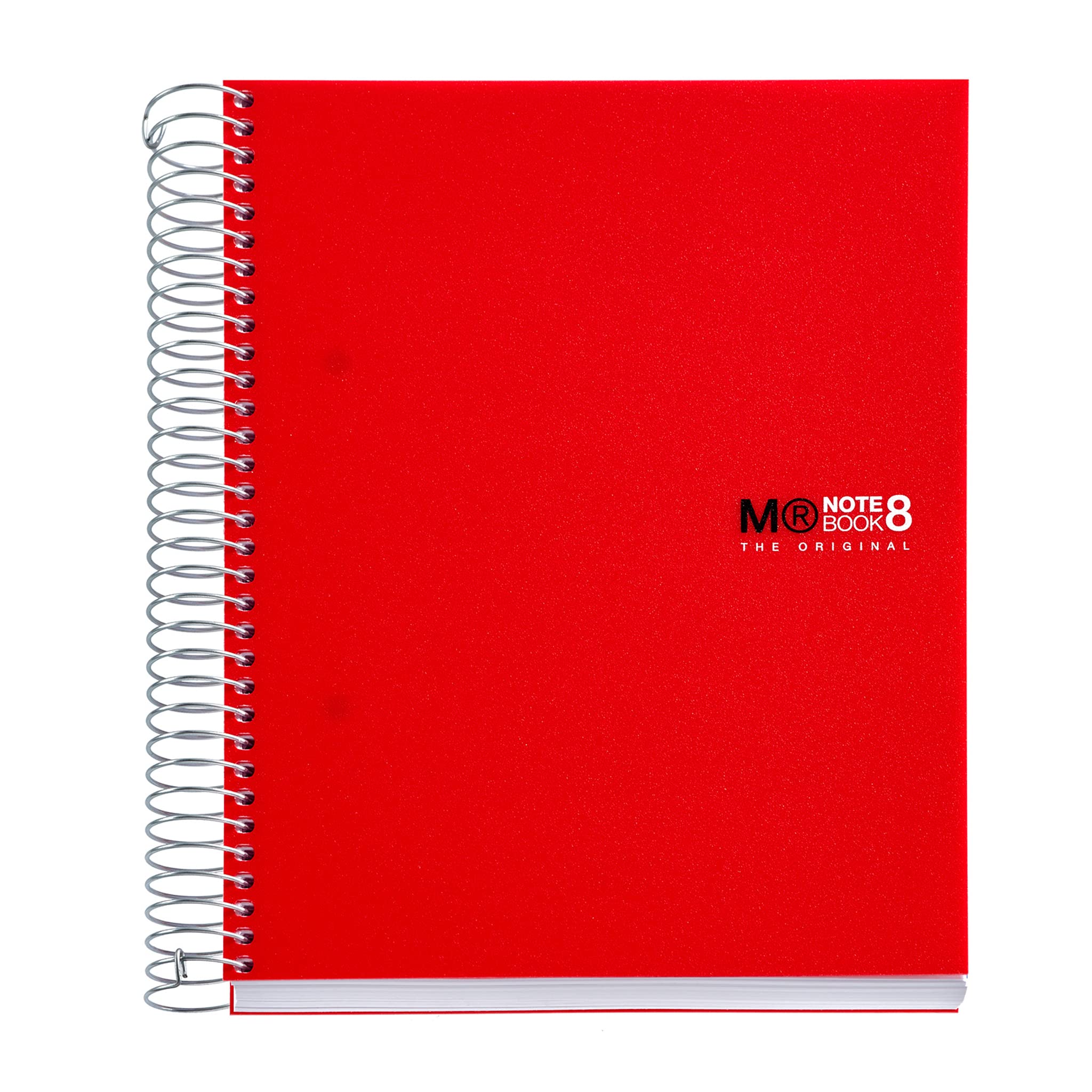 Basicos MR 43003 Notebook – 8 Colours, A5, 200 Sheets, Horizontal, Polypropylene, Red