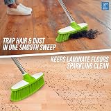 TDBS Soft Broom Indoor Sweeping Brush with Stainless Steel Handle Green view 3