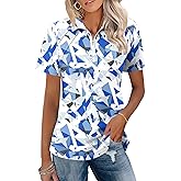 LOMON Womens Golf Polo Shirts Summer Short Sleeve 1/4 Zip Tops Moisture Wicking Casual Tennis Activewear with Pockets