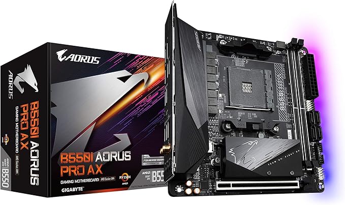 Amazon.com: GIGABYTE B550I AORUS PRO AX (AM4 AMD/B550/Mini-Itx/Dual M.2/SATA 6Gb/s/USB 3.2 Gen 1/WiFi 6/2.5 GbE LAN/PCIe4.0/Realtek ALC1220-Vb/DisplayPort 1.4/2xHDMI 2.0B/RGB Fusion 2.0/DDR4/Gaming Motherboard): Computers & Accessories