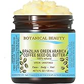 Botanical Beauty BRAZILIAN GREEN ARABICA COFFEE SEED OIL BUTTER 100% Natural VIRGIN UNREFINED RAW Cold Pressed 4 Fl oz - 120 ml. for FACE, SKIN, BODY, HAIR, NAILS