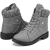 yageyan Womens Winter Snow Boots Warm Fur Lined Winter Water-resistan Ankle Booties Zipper Anti-Slip Combat