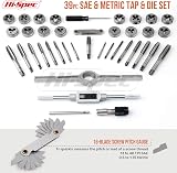 Hi-Spec 39pc Imperial SAE & Metric Tap & Die Set with Wrenches & Gauge view 2