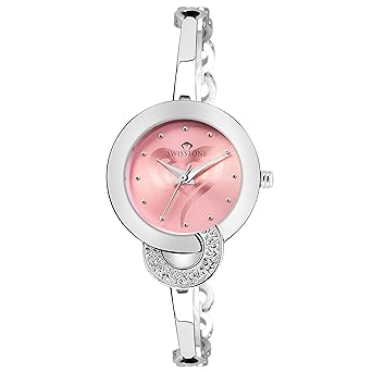 Women's Analogue Bracelet Wrist Watch, (Pink, JEWELS215-PNKSLV)