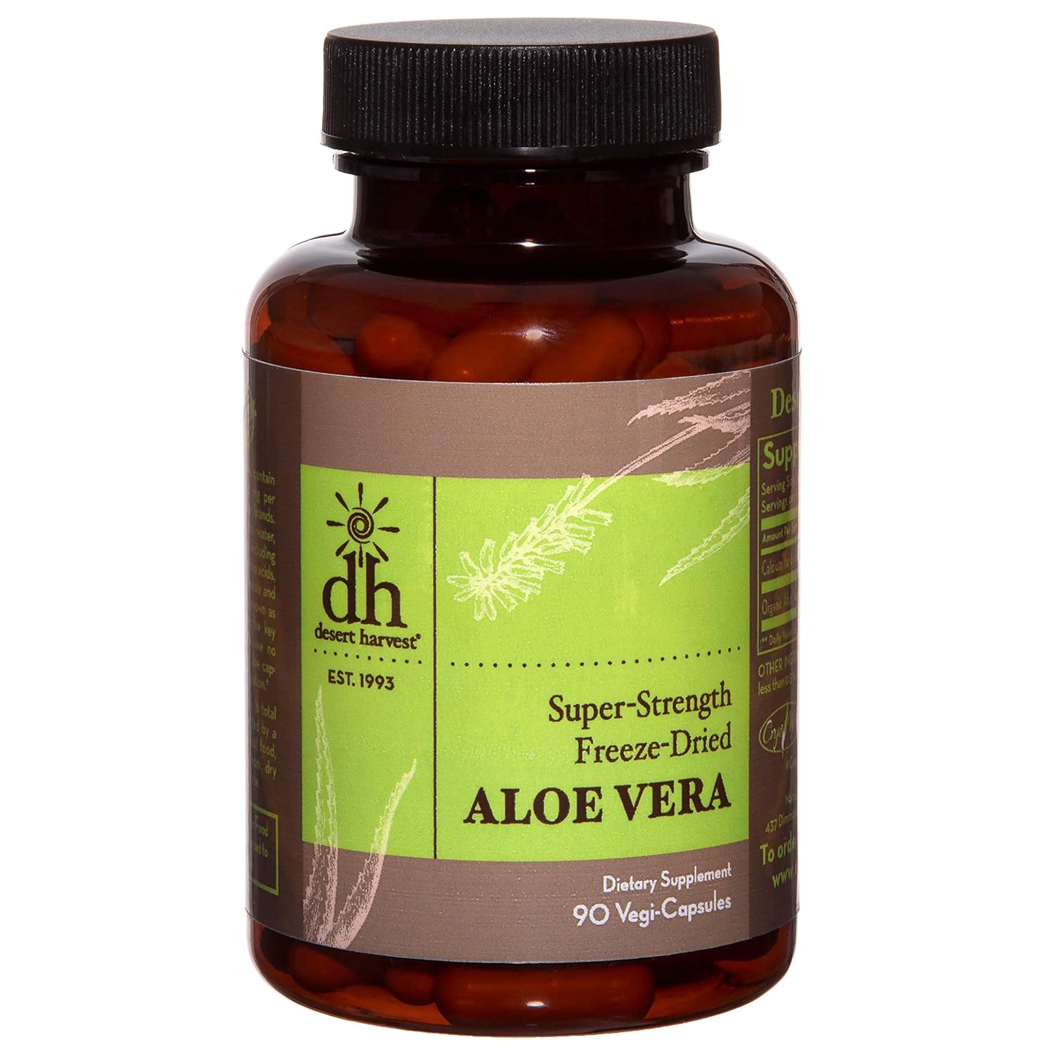 Desert Harvest SuperStrength 100 Organic Aloe Vera Supplement (90 Capsules) 600 milligrams Desert Harvest SuperStrength 100 Organic Aloe Vera Supplement (90 Capsules) 600 milligrams