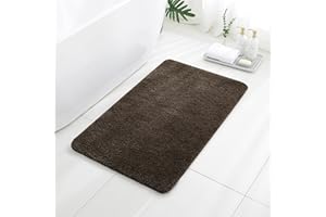 Kildoss Brown Bath Mat 24"x40" – High-Density Microfiber Bathroom Mat, Large Non Slip Absorbent Washable Bath Mats for Bathro