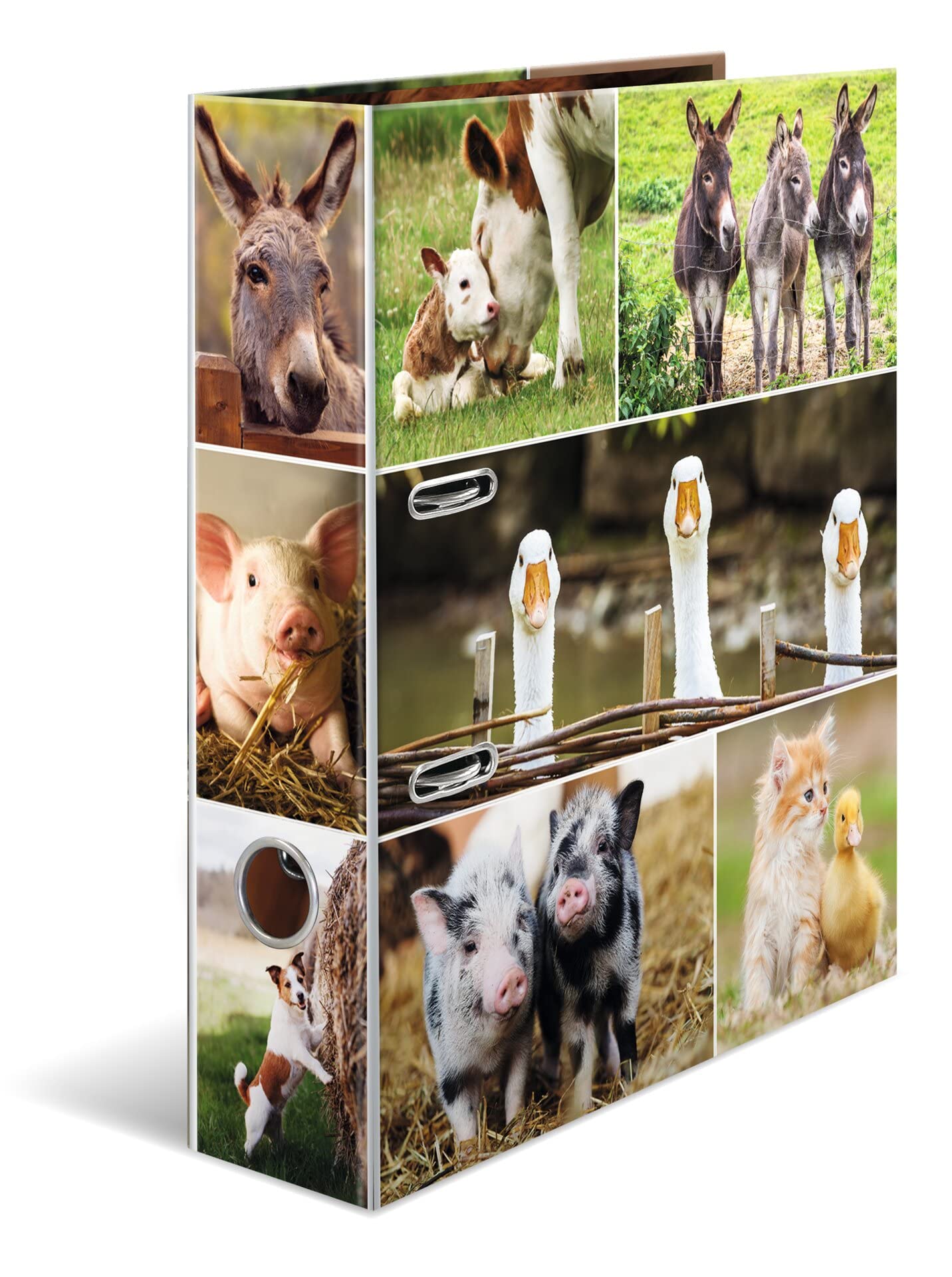 HERMA Lever Arch File Animal Worlds with Farm Animals Motif, A4, 70 mm Spine, with Inner Print, 1 Folder