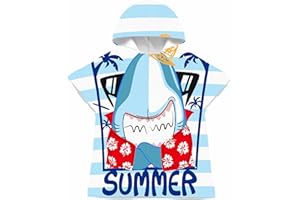 LOMTRATS Quick Dry Surf Poncho Changing Towel Robe Hoodie for Kids,Swimming Beach Surfing Diving Home Hot Springs Bathing（Kid-M）