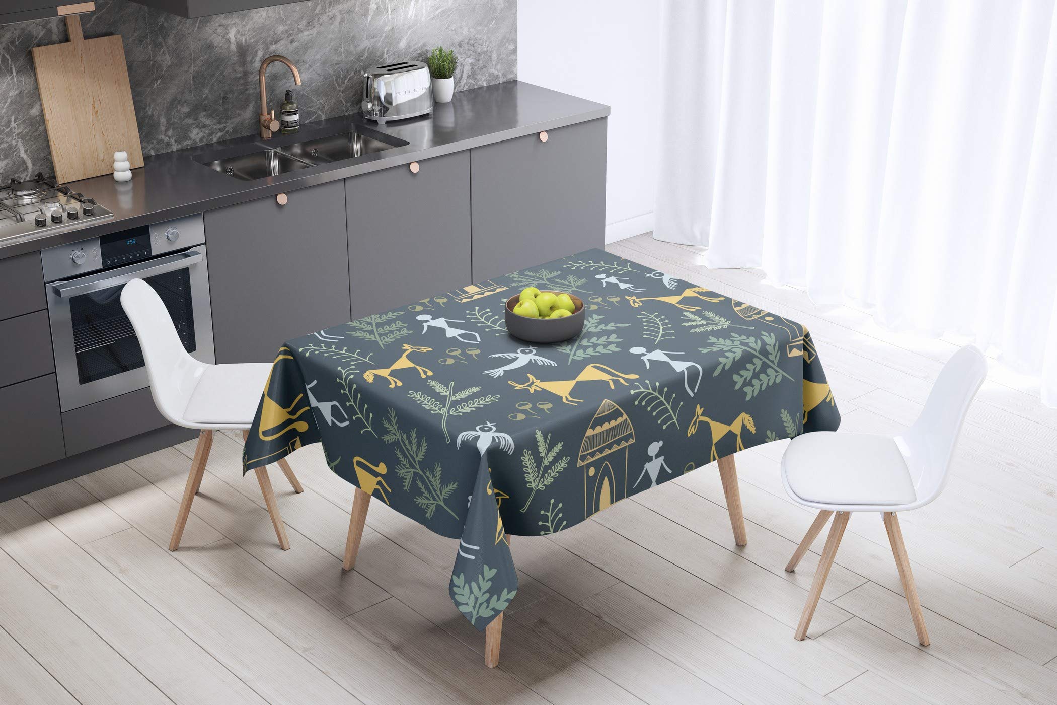 Bonamaison Kitchen Decoration, Tablecloth, 140cm x 140cm - Designed and Manufactured in Turkey