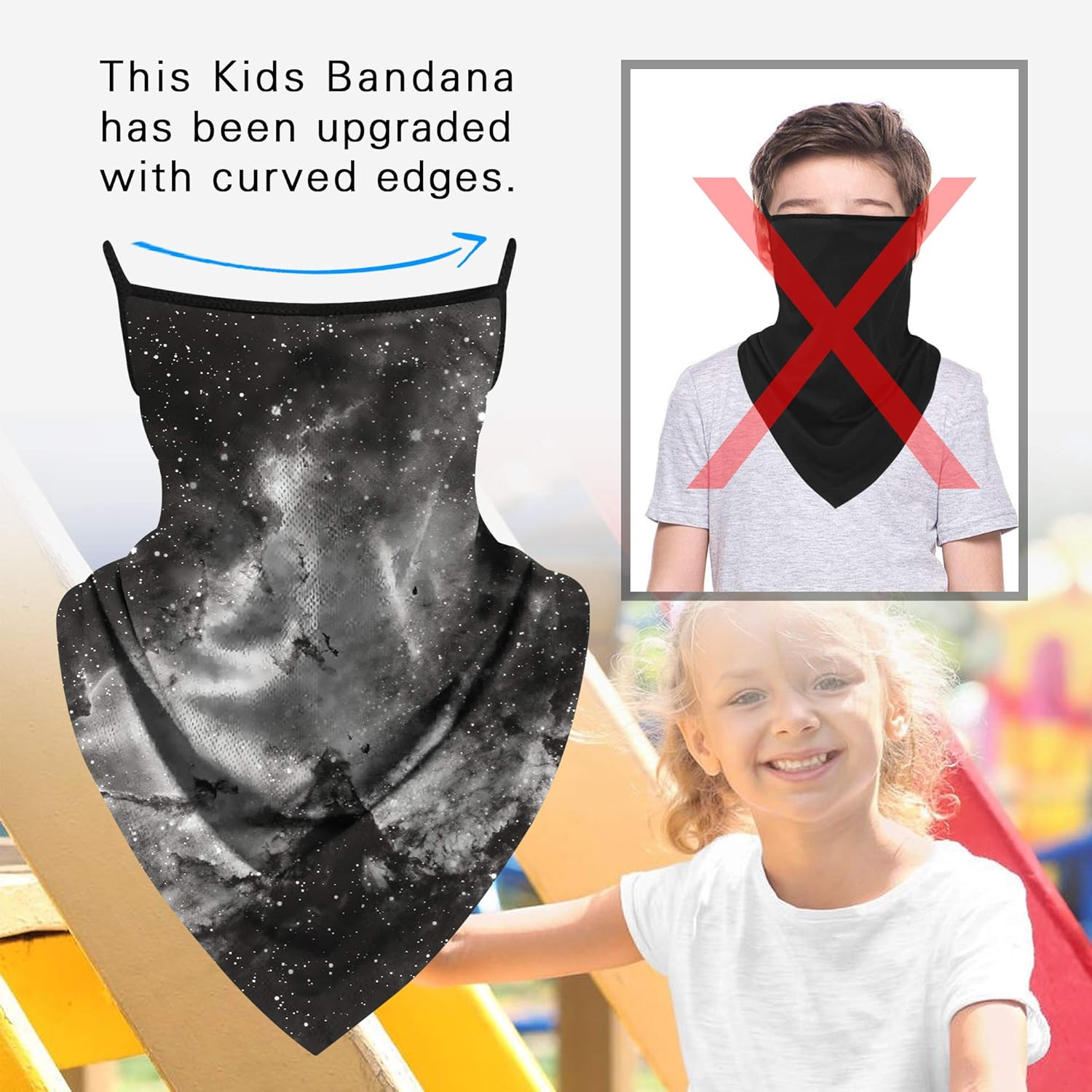 Kids Neck Gaiter Ear Loops Face Mask Triangle Covering Bandana Balaclava Scarf Reusable Sun Protection Sports Outdoor: Clothing