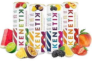 Kenetik Nootropic Ketone Drink, Ketones for Energy & Focus, Caffeine & Sugar Free, High Performance D-BHB Ketone Mix, Fuel w/Zero Crash or Jitters, Ready to Drink - Variety 12 Pk
