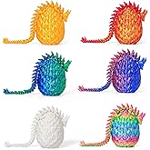 3D Printed Dragon Egg Toy (6 Pack) - Surprise Mystery Inside, Articulated Crystal Dragon, Fidget Sensory Toy for Kids Birthday Surprise & Desk Decor