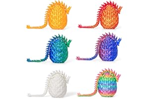 ONEVIVE 3D Printed Dragon Egg Toy (6 Pack) - Surprise Mystery Inside, Articulated Crystal Dragon, Fidget Sensory Toy for Kids Birthday Surprise & Desk Decor