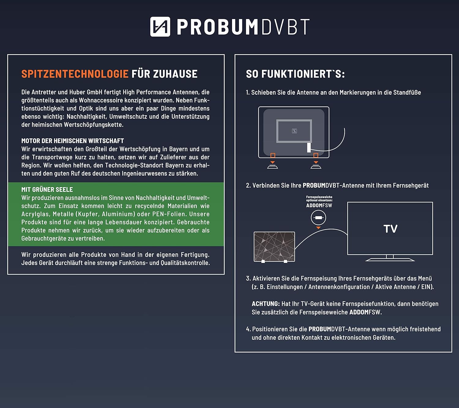 Antretter Huber Gmbh Design Dvbt2 Hd Antenne 100km Amazon De Elektronik