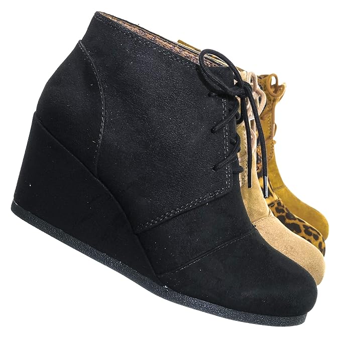 Soda Rex - Botines Tobilleros Oxford con Cordones para Mujer, Blackimsu, 5.5 US