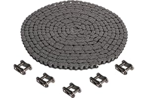 Riyhch #08B Roller Chain 20 Feet 428 Carbon Steel Chains with 5 Connecting Links Pitch Size 1/2" for Chain Driven Sliding Gat