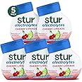 Stur Electrolyte Water Enhancer | Sweetened with Stevia | High in Vitamin C & Antioxidants | Sugar Free | Zero Calories | Keto | Vegan | 5 Bottles, Makes 90 Drinks (Cherry Limeade)