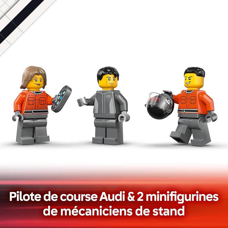 City Camion de F1 avec Voiture de Course de F1 Audi - Jouet Voiture - Maquette avec 3 Minifigurines & Fonction Chargement - Idée de Cadeau pour Garçon dès 7 Ans & Fans de Sport Automobile 60493 — photo 8 sur 8