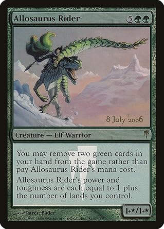 Amazon マジックザギャザリング Mtg 緑 英語版 アロサウルス乗り Allosaurus Rider Csp 101 プレリリース プロモ Foil トレカ 通販