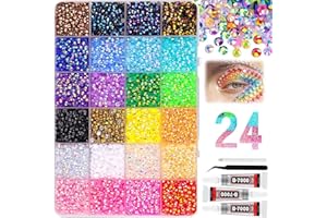 Colorful DIY Resin Rhinestone Kit, Resin Jelly Rhinestones for Bedazzling, Multicolor Flatback Gems for Diamond Art, Phone Ca