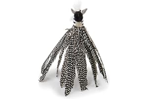 Petlinks HappyNip Zippy Zebra Feather Cat Toy, Contains Silvervine & Catnip - Black/White, One Size