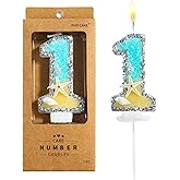 PHD CAKE Number 1 Beach Birthday Candles, Beach Themed Number Candles, Party Celebration