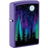Zippo Northern Lights Design Purple Matte Pocket Lighter