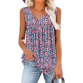 ROSELINLIN Womens Tank Tops and Short Sleeve Floral Summer Tops