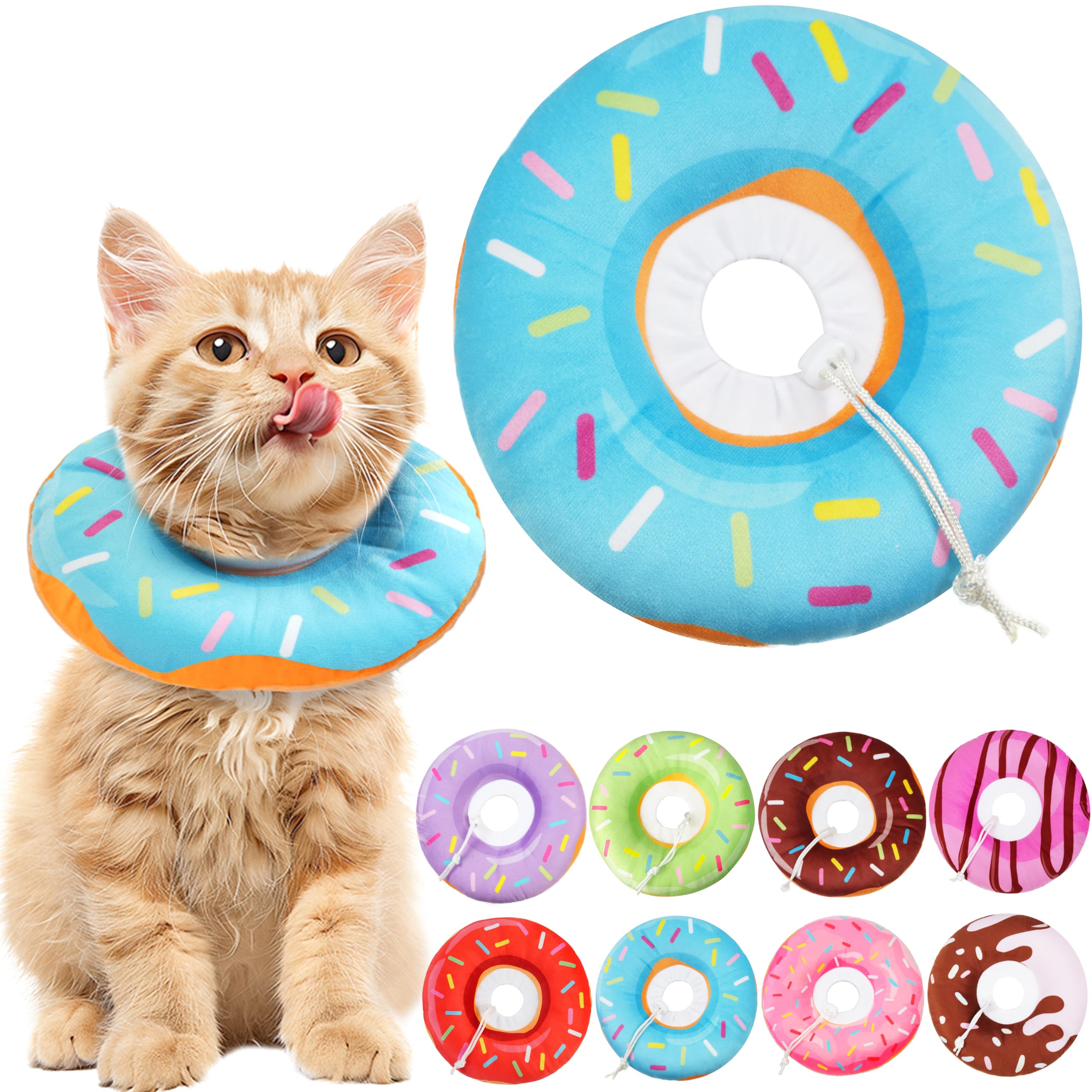 Photo 1 of Hpetppy Cat Cone Collar Soft, Cat Recovery Collar for Wound Healing Cute Cat Donut Adjustable Cat Cones to Stop Licking Comfortable Lightweight Neck Elizabethan Collars for Cats Kittens After Surgery