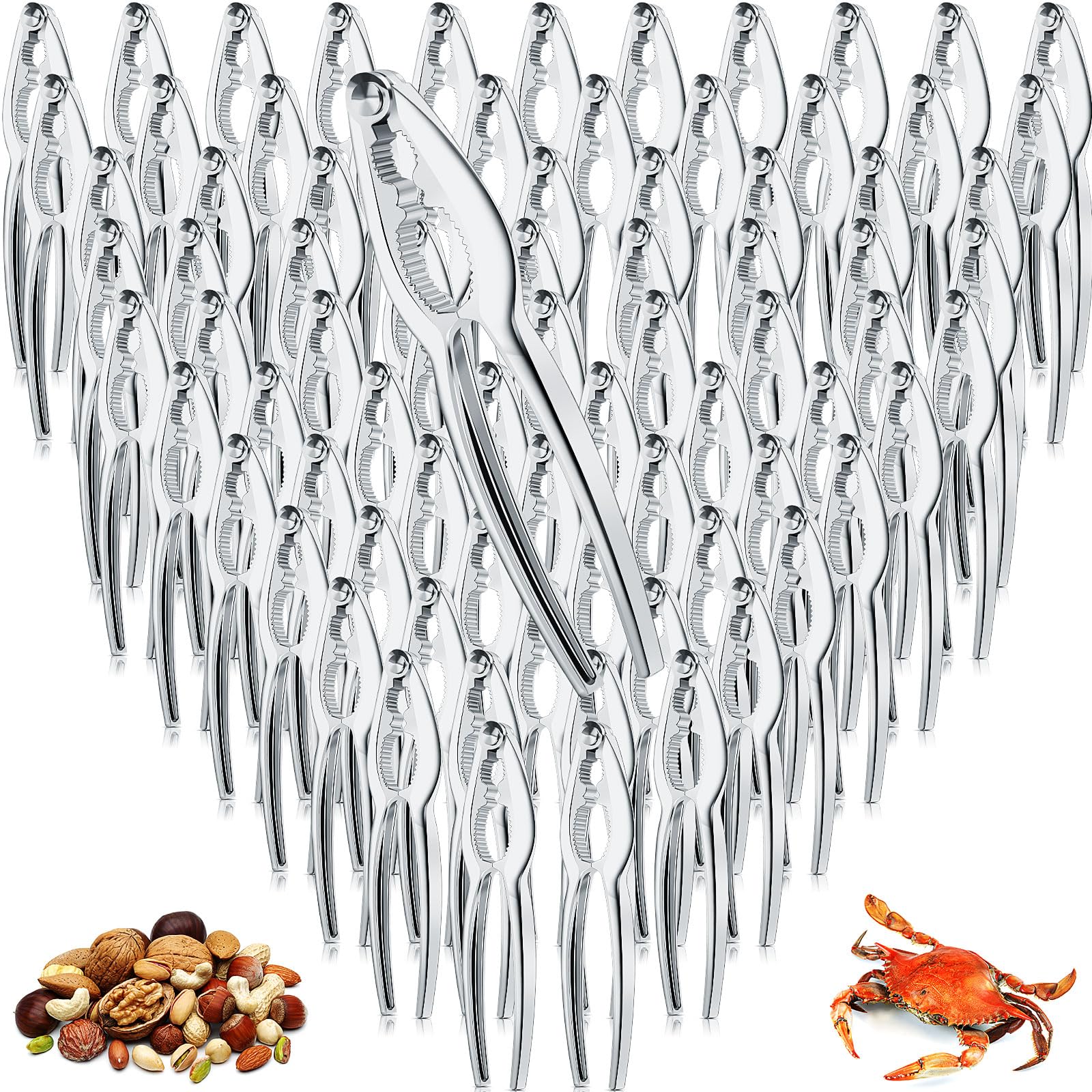 Photo 1 of Zhehao 80 Pack Nut Crackers Tool Bulk Crab Crackers and Tools Heavy Duty Crab Leg Claw Crackers Opener Tool for Nuts Shellfish Seafood Home Restaurant Kitchen Crumbled Tools