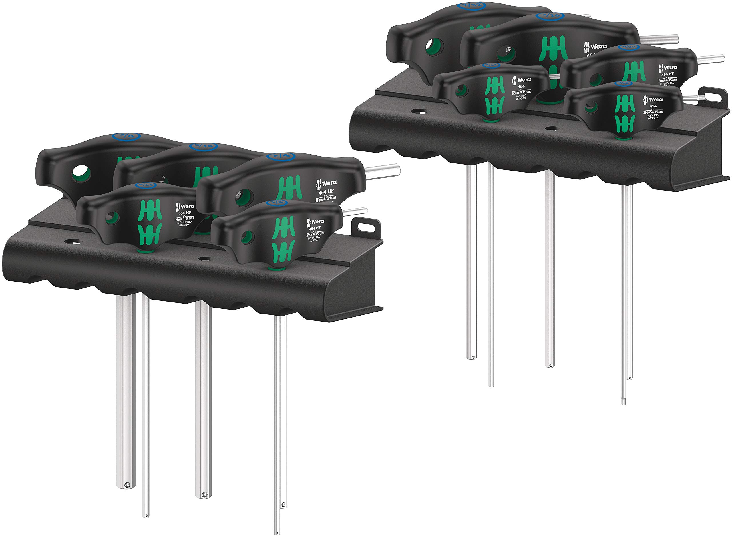 Wera 454/10 HF Set Imperial 1 screwdiver set T-handle screwdrivers Hex-Plus with holding function, imperial, 10 pieces, 05023451001